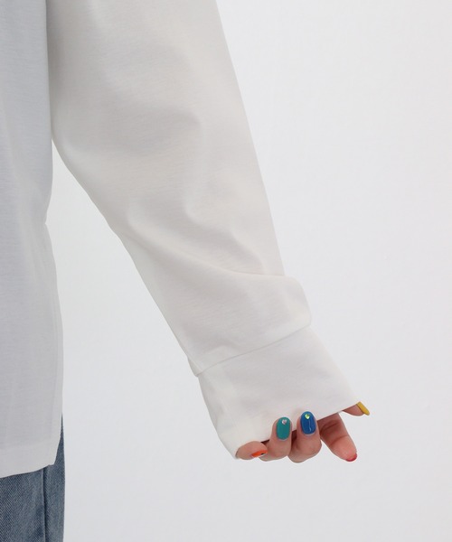 EGLANTINE(エグランティーヌ)の「Eglantine 刺繍ロゴカットソー(Tシャツ/カットソー・レディース・オフホワイト/エメラルド/ブラック・40)」の12枚目の写真