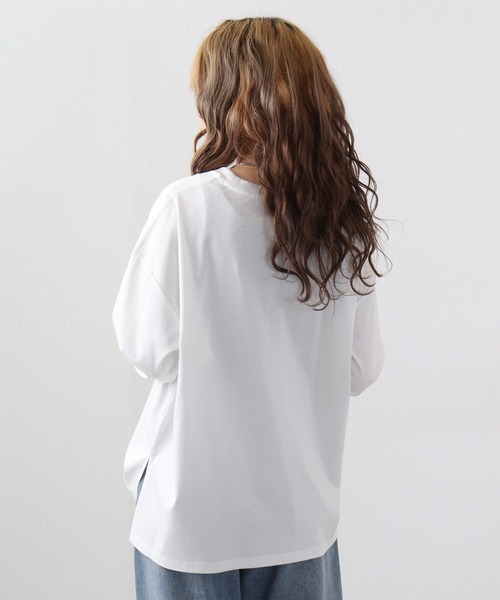 EGLANTINE(エグランティーヌ)の「Eglantine 刺繍ロゴカットソー(Tシャツ/カットソー・レディース・オフホワイト/エメラルド/ブラック・40)」の8枚目の写真