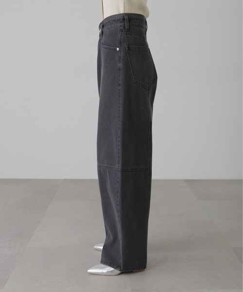 FREE'S MART（フリーズマート）の「◇【3サイズ展開XS-M】パネルエッグワイドデニムパンツ【低身長サイズ有】（デニムパンツ・レディース・ケミカルウォッシュ/ブラック系その他・MEDIUM/X-SMALL/SMALL）」の8枚目の写真