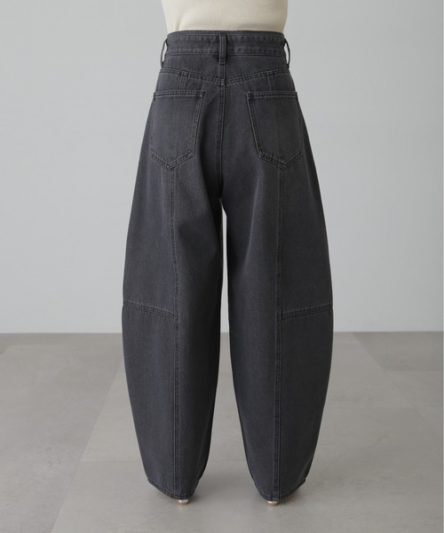 FREE'S MART（フリーズマート）の「◇【3サイズ展開XS-M】パネルエッグワイドデニムパンツ【低身長サイズ有】（デニムパンツ・レディース・ケミカルウォッシュ/ブラック系その他・MEDIUM/X-SMALL/SMALL）」の9枚目の写真
