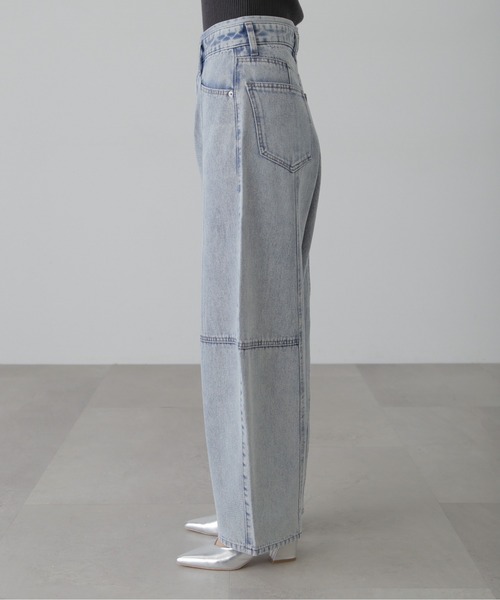 FREE'S MART（フリーズマート）の「◇【3サイズ展開XS-M】パネルエッグワイドデニムパンツ【低身長サイズ有】（デニムパンツ・レディース・ケミカルウォッシュ/ブラック系その他・MEDIUM/X-SMALL/SMALL）」の22枚目の写真