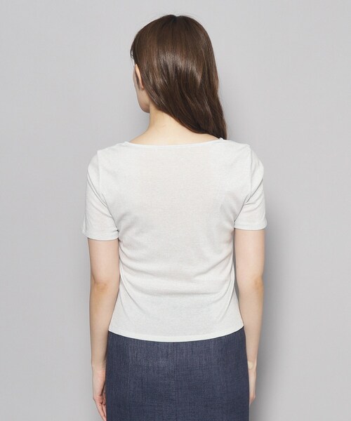 【洗える／日本製／ジャケットインナーにおすすめ】華やかギャザーラメジャージ（Tシャツ/カットソー）｜COUP DE CHANCE（クードシャンス）