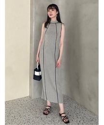 FRAY I.D（フレイアイディー）の「カラーシームリブニットワンピース  