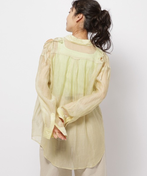 niko and...（ニコアンド）の「スリットシアーBIGシャツ（シャツ/ブラウス・レディース・チャコール/アイボリー/ピンク/イエロー・FREE）」の14枚目の写真