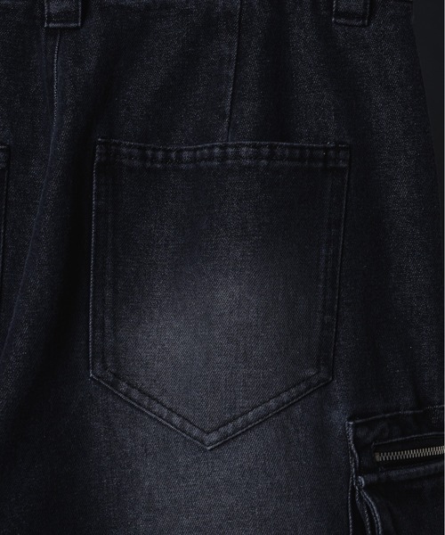 KUUUPY（クーピー）の「Double Pocket Cargo Denim Pants - ダブルポケットカーゴデニムパンツ（カーゴパンツ・メンズ・ブラック/ネイビー・LARGE/MEDIUM/SMALL）」の6枚目の写真