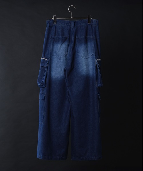 KUUUPY（クーピー）の「Double Pocket Cargo Denim Pants - ダブルポケットカーゴデニムパンツ（カーゴパンツ・メンズ・ブラック/ネイビー・LARGE/MEDIUM/SMALL）」の9枚目の写真