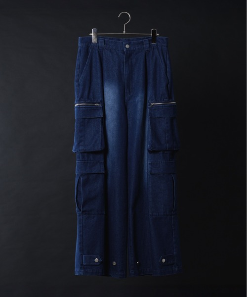 KUUUPY（クーピー）の「Double Pocket Cargo Denim Pants - ダブルポケットカーゴデニムパンツ（カーゴパンツ・メンズ・ブラック/ネイビー・LARGE/MEDIUM/SMALL）」の8枚目の写真