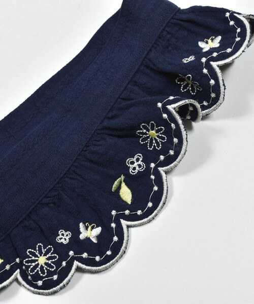 SLAP SLIP（スラップスリップ）の「肩紐フリルリボン付きサロペット(80~140cm)（つなぎ/オールインワン・キッズ・ブルー/ネイビー・130cm/140cm/80ｃｍ/90cm/110cm/100cm/120cm）」の7枚目の写真