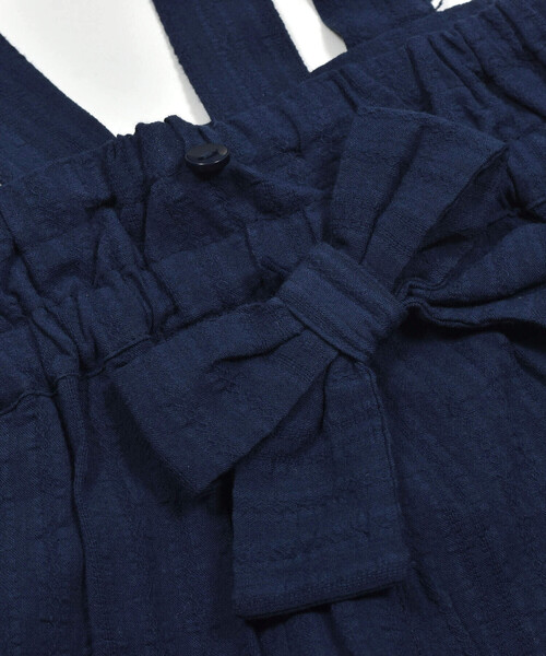 SLAP SLIP（スラップスリップ）の「肩紐フリルリボン付きサロペット(80~140cm)（つなぎ/オールインワン・キッズ・ブルー/ネイビー・130cm/140cm/80ｃｍ/90cm/110cm/100cm/120cm）」の13枚目の写真