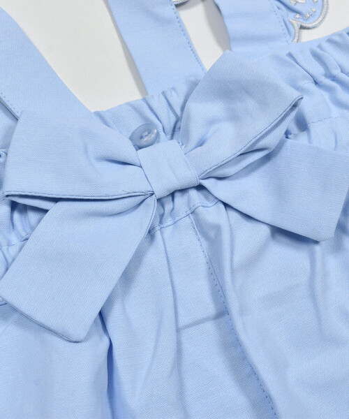 SLAP SLIP（スラップスリップ）の「肩紐フリルリボン付きサロペット(80~140cm)（つなぎ/オールインワン・キッズ・ブルー/ネイビー・130cm/140cm/80ｃｍ/90cm/110cm/100cm/120cm）」の19枚目の写真