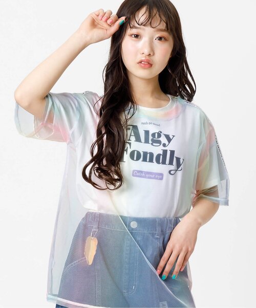 algy（アルジー）の「ロゴラインチュールT&Tシャツセット（Tシャツ/カットソー・キッズ・ブラック/アイボリー/レインボー・XX-SMALL/SMALL/MEDIUM/X-SMALL）」の3枚目の写真