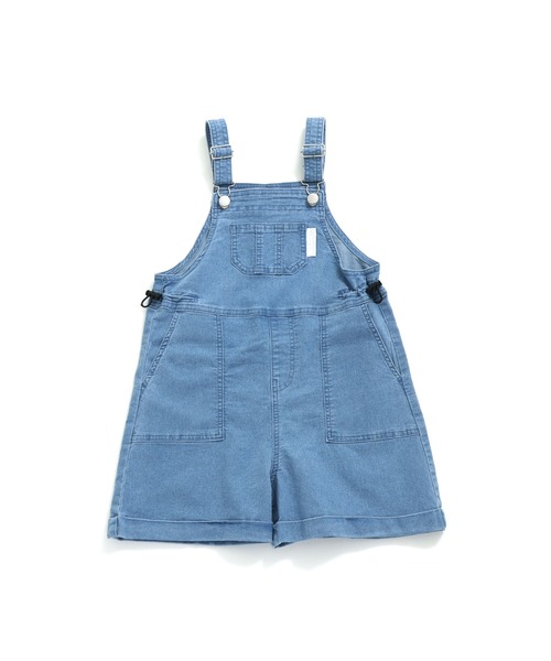 JENNI love（ジェニィラブ）の「【ウエスト調整可・ストレッチ素材】カラーショートサロペ（サロペット/オーバーオール・キッズ・サックスブルー/ラベンダー/ピンク・130cm/140cm/150cm/160cm）」の20枚目の写真