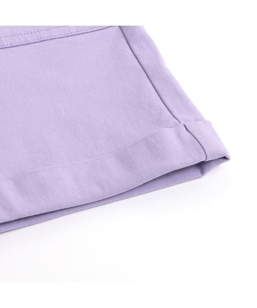 JENNI love（ジェニィラブ）の「【ウエスト調整可・ストレッチ素材】カラーショートサロペ（サロペット/オーバーオール・キッズ・サックスブルー/ラベンダー/ピンク・130cm/140cm/150cm/160cm）」の4枚目の写真