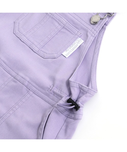 JENNI love（ジェニィラブ）の「【ウエスト調整可・ストレッチ素材】カラーショートサロペ（サロペット/オーバーオール・キッズ・サックスブルー/ラベンダー/ピンク・130cm/140cm/150cm/160cm）」の6枚目の写真