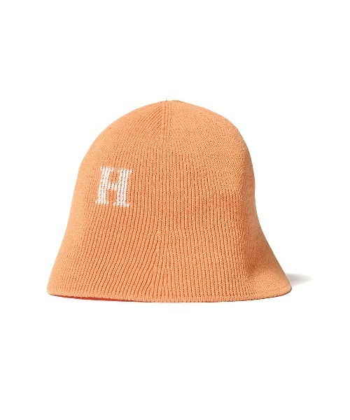 Lafayette（ラファイエット）の「HOMEGAME ホームゲーム - H ロゴ コットンニットハット ライトオレンジ H LOGO COTTON KNIT HAT LIGHT ORANGE HG241415（ハット・レディース・オレンジ・ONE SIZE）」の2枚目の写真