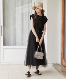 AD2018 archive ドッキングTシャツ ワンピース 黒 AD2018 archive ドッキングTシャツ ワンピース 黒 ワンピース