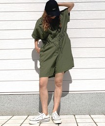 Q | サファリショートコンビネゾン(つなぎ/オールインワン)