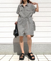 Q | サファリショートコンビネゾン(つなぎ/オールインワン)