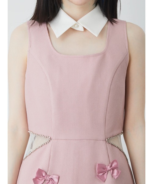 Ank Rouge（アンクルージュ）の「ウエストチュールお姉さんノースリワンピース（ワンピース・レディース・ブラック/ホワイト/ピンク・M）」の11枚目の写真