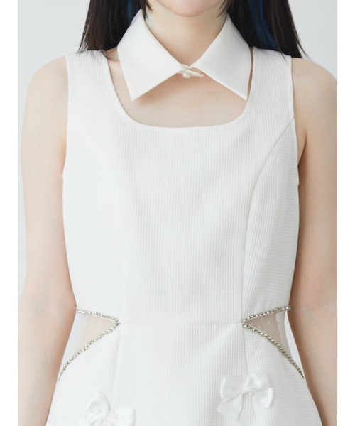 Ank Rouge（アンクルージュ）の「ウエストチュールお姉さんノースリワンピース（ワンピース・レディース・ブラック/ホワイト/ピンク・M）」の14枚目の写真