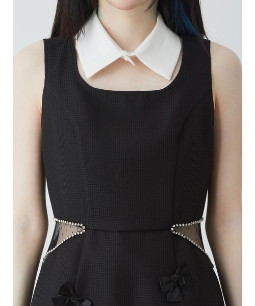 Ank Rouge（アンクルージュ）の「ウエストチュールお姉さんノースリワンピース（ワンピース・レディース・ブラック/ホワイト/ピンク・M）」の15枚目の写真