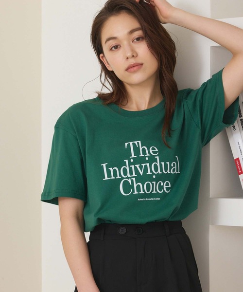 Edit Sheen(エディットシーン)の「プリントロゴTシャツ(Tシャツ/カットソー・レディース・グリーン/ホワイト・M)」の1枚目の写真