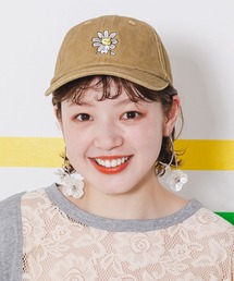 ScoLar | 642200：FRUIT OF THE LOOM×ScoLarコラボ お花が咲いちゃったネコ刺繍キャップ(キャップ)