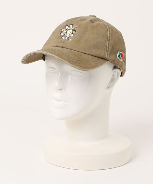 ScoLar(スカラー)の「642200:FRUIT OF THE LOOM×ScoLarコラボ お花が咲いちゃったネコ刺繍キャップ(キャップ・レディース・ベージュ・FREE)」の2枚目の写真