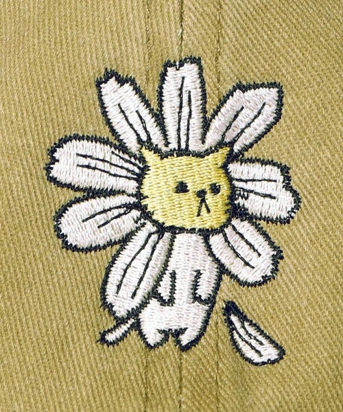 ScoLar(スカラー)の「642200:FRUIT OF THE LOOM×ScoLarコラボ お花が咲いちゃったネコ刺繍キャップ(キャップ・レディース・ベージュ・FREE)」の10枚目の写真