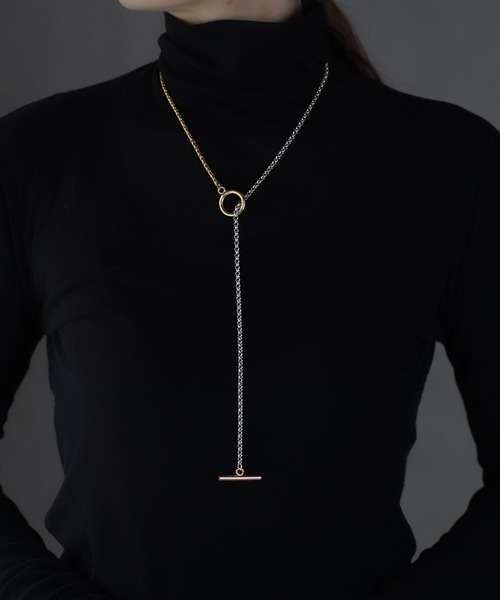 ISOLATION(アイソレーション)の「【ISOLATION / アイソレーション】Silver925 COMBINATION LONG NECKLACE / シルバー925 コンビネーションロングネックレス(ネックレス・レディース・シルバー×ゴールド/シルバー・62cm/65cm)」の7枚目の写真