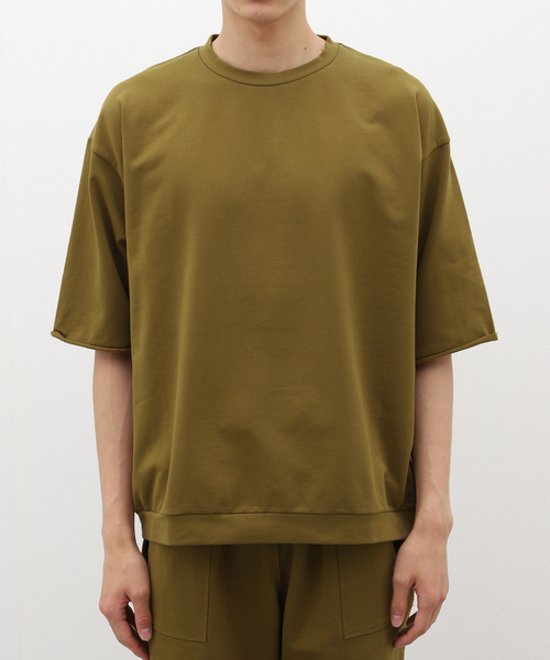 EDIFICE（エディフィス）の「ライト フレンチテリー ショートスリーブ クルーネック Tシャツ（Tシャツ/カットソー・メンズ・チャコールグレー/ホワイト/マスタード・MEDIUM/LARGE）」の3枚目の写真