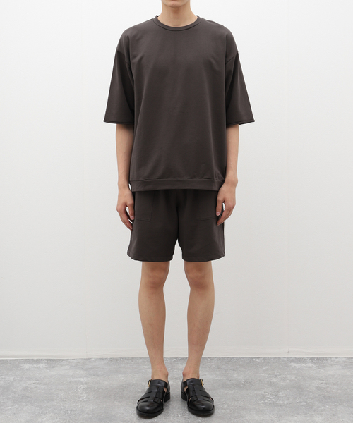 EDIFICE（エディフィス）の「ライト フレンチテリー ショートスリーブ クルーネック Tシャツ（Tシャツ/カットソー・メンズ・チャコールグレー/ホワイト/マスタード・MEDIUM/LARGE）」の4枚目の写真