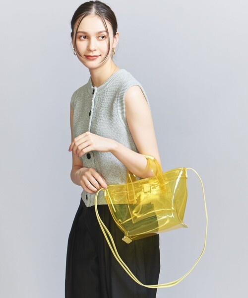 BEAUTY&YOUTH UNITED ARROWS(ビューティーアンドユースユナイテッドアローズ)の「PVC トートバッグ-2WAY-(ショルダーバッグ・レディース・イエロー/ブラック・FREE)」の1枚目の写真