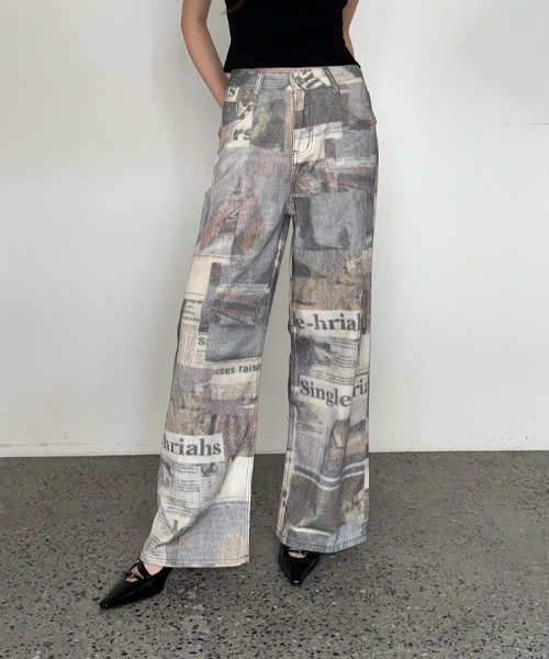 BLONDEY（ブロンディ）の「グラフィックプリントデニムパンツ（デニムパンツ・レディース・ベージュ・SMALL/MEDIUM）」の13枚目の写真