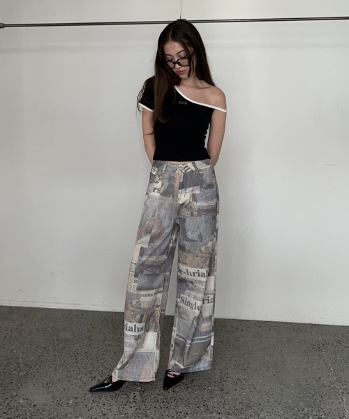 BLONDEY（ブロンディ）の「グラフィックプリントデニムパンツ（デニムパンツ・レディース・ベージュ・SMALL/MEDIUM）」の21枚目の写真