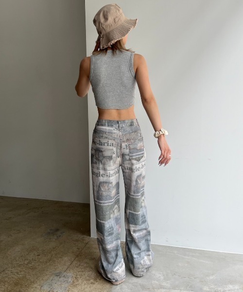 BLONDEY（ブロンディ）の「グラフィックプリントデニムパンツ（デニムパンツ・レディース・ベージュ・SMALL/MEDIUM）」の11枚目の写真