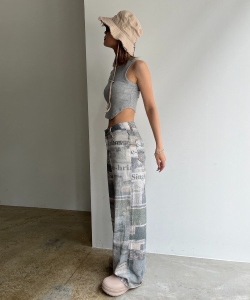 BLONDEY（ブロンディ）の「グラフィックプリントデニムパンツ（デニムパンツ・レディース・ベージュ・SMALL/MEDIUM）」の10枚目の写真