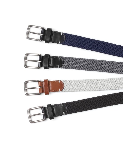 The DUFFER of ST.GEORGE(ザダファーオブセントジョージ)の「RUBBER MESH BELT:ゴム メッシュベルト(ベルト・メンズ・グレー/ホワイト/ネイビー/ブラック・F)」の9枚目の写真