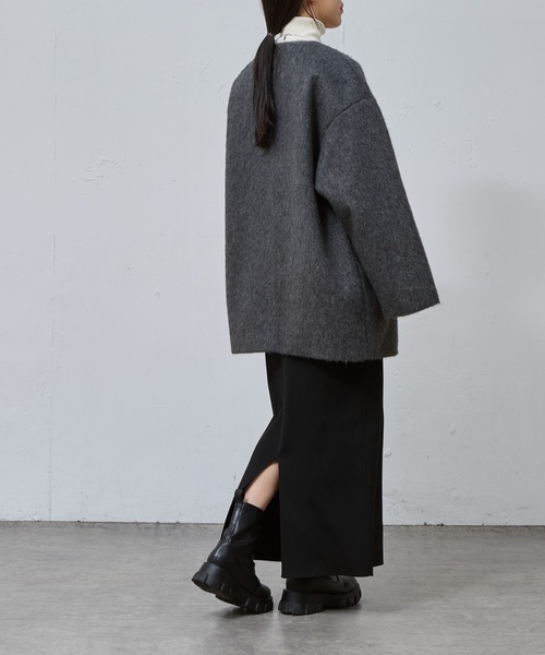 COLONY 2139（コロニートゥーワンスリーナイン）の「シャギーノーカラーコート（ノーカラーコート・レディース・グレー/チャコールグレー/ベージュ・FREE）」の9枚目の写真