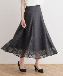 couture brooch | 【女性らしさ引き立つ】シアーチェックスカート(スカート)