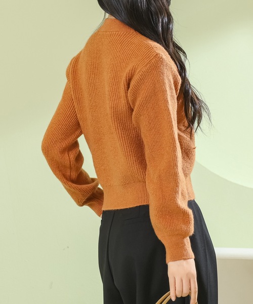 Lace Ladies(レースレディース)の「カットアウト風 Vネック 長袖 ニット プルオーバー(ニット/セーター・レディース・ホワイト/キャメル/ブラック/アイボリー・FREE)」の12枚目の写真