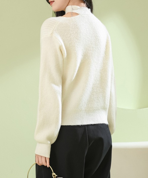Lace Ladies(レースレディース)の「カットアウト風 Vネック 長袖 ニット プルオーバー(ニット/セーター・レディース・ホワイト/キャメル/ブラック/アイボリー・FREE)」の19枚目の写真
