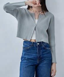 etoll. | ダブルジップリブニットカーディガン(カーディガン/ボレロ)