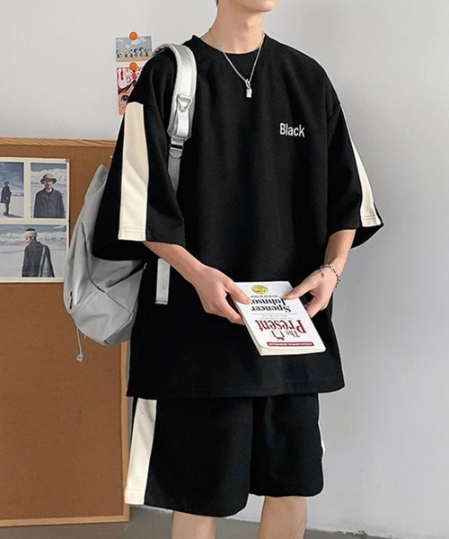 NOWLE（ノウル）の「【NOWLE】サマースウェット ビッグシルエット 半袖 カットソー＆ サマースウェット ワイド ハーフパンツ セットアップ（Tシャツ/カットソー・メンズ・ブラック/ホワイト/グレー・X-LARGE/LARGE/MEDIUM）」の3枚目の写真