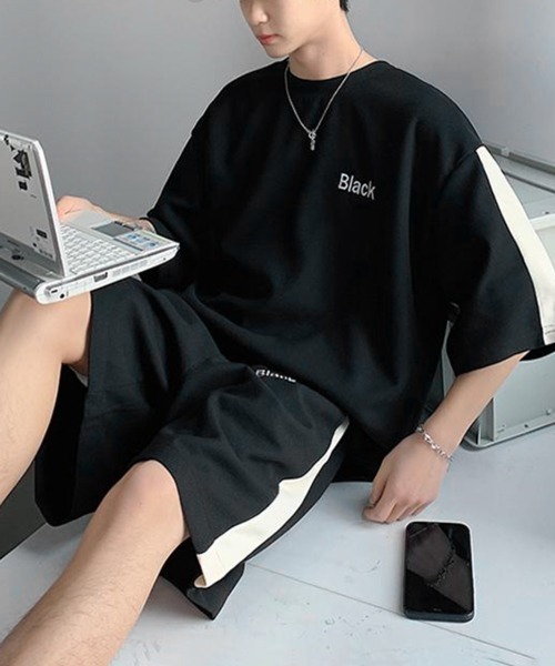 NOWLE（ノウル）の「【NOWLE】サマースウェット ビッグシルエット 半袖 カットソー＆ サマースウェット ワイド ハーフパンツ セットアップ（Tシャツ/カットソー・メンズ・ブラック/ホワイト/グレー・X-LARGE/LARGE/MEDIUM）」の11枚目の写真