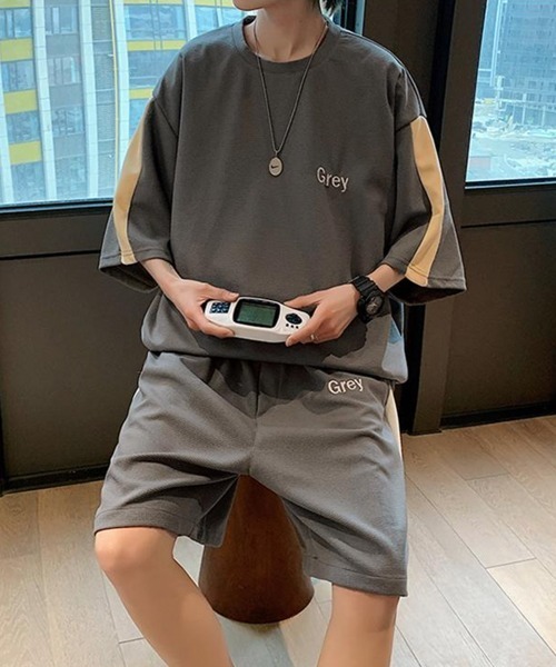 NOWLE（ノウル）の「【NOWLE】サマースウェット ビッグシルエット 半袖 カットソー＆ サマースウェット ワイド ハーフパンツ セットアップ（Tシャツ/カットソー・メンズ・ブラック/ホワイト/グレー・X-LARGE/LARGE/MEDIUM）」の16枚目の写真