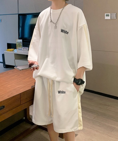 NOWLE（ノウル）の「【NOWLE】サマースウェット ビッグシルエット 半袖 カットソー＆ サマースウェット ワイド ハーフパンツ セットアップ（Tシャツ/カットソー・メンズ・ブラック/ホワイト/グレー・X-LARGE/LARGE/MEDIUM）」の18枚目の写真