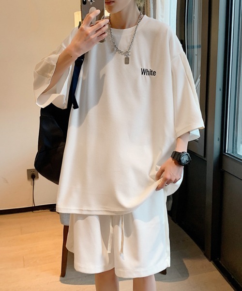 NOWLE（ノウル）の「【NOWLE】サマースウェット ビッグシルエット 半袖 カットソー＆ サマースウェット ワイド ハーフパンツ セットアップ（Tシャツ/カットソー・メンズ・ブラック/ホワイト/グレー・X-LARGE/LARGE/MEDIUM）」の20枚目の写真