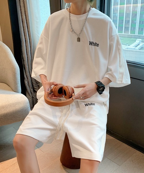 NOWLE（ノウル）の「【NOWLE】サマースウェット ビッグシルエット 半袖 カットソー＆ サマースウェット ワイド ハーフパンツ セットアップ（Tシャツ/カットソー・メンズ・ブラック/ホワイト/グレー・X-LARGE/LARGE/MEDIUM）」の21枚目の写真