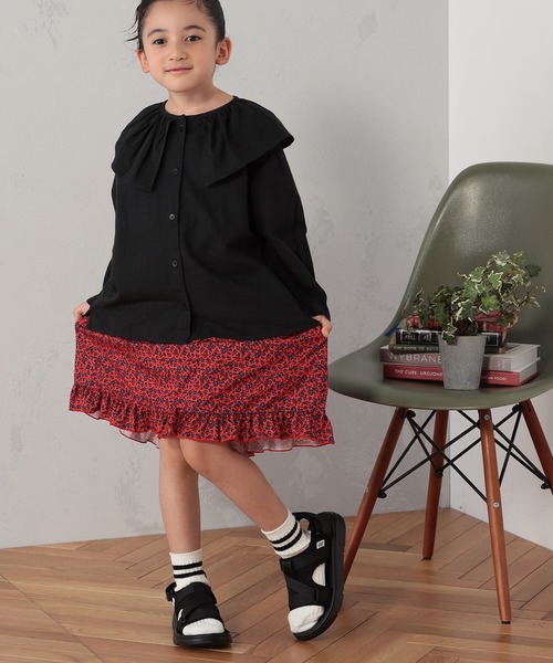 FOUND GOOD(ファウンドグッド)の「G/シシュウフリルブラウス(シャツ/ブラウス・キッズ・アイボリー/ブラック/オレンジ系5・150cm/140cm/130cm/120cm/110cm)」の15枚目の写真